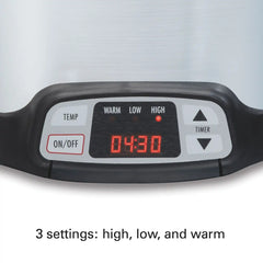 8 Quart Programmable Countdown Slow Cooker, Silver