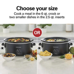 6 Quart Double-Dish Slow Cooker