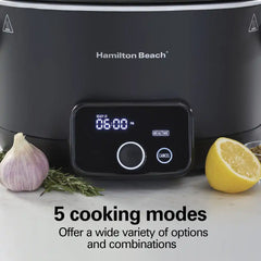 Ready, Set, Dinner Slow Cooker, Matte Black