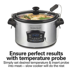Set & Forget® 6 Quart Defrost Slow Cooker Silver