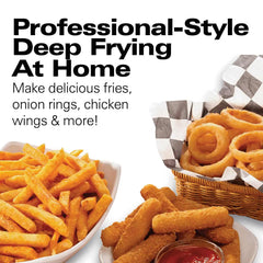 Deep Fryer, 2.8 Liter/3 Quart Oil Capacity with Adjustable Temperature & Timer
