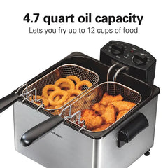Deep Fryer, 4.5 Liters/19 Cup Oil Capacity Professional-Style with 2 Baskets