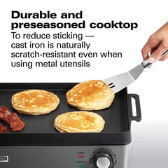 Hamilton Beach® Professional Cast Iron Electric Grill with Removable Cooktop