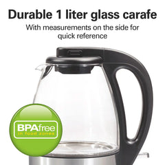 Compact 1 Liter Glass Kettle