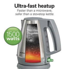 1 Liter Electric Kettle, Gray & Stainless