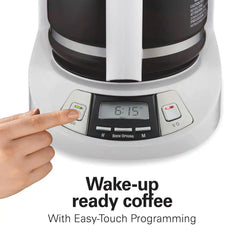 Programmable Coffee Maker, White