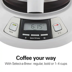 Programmable Coffee Maker, White