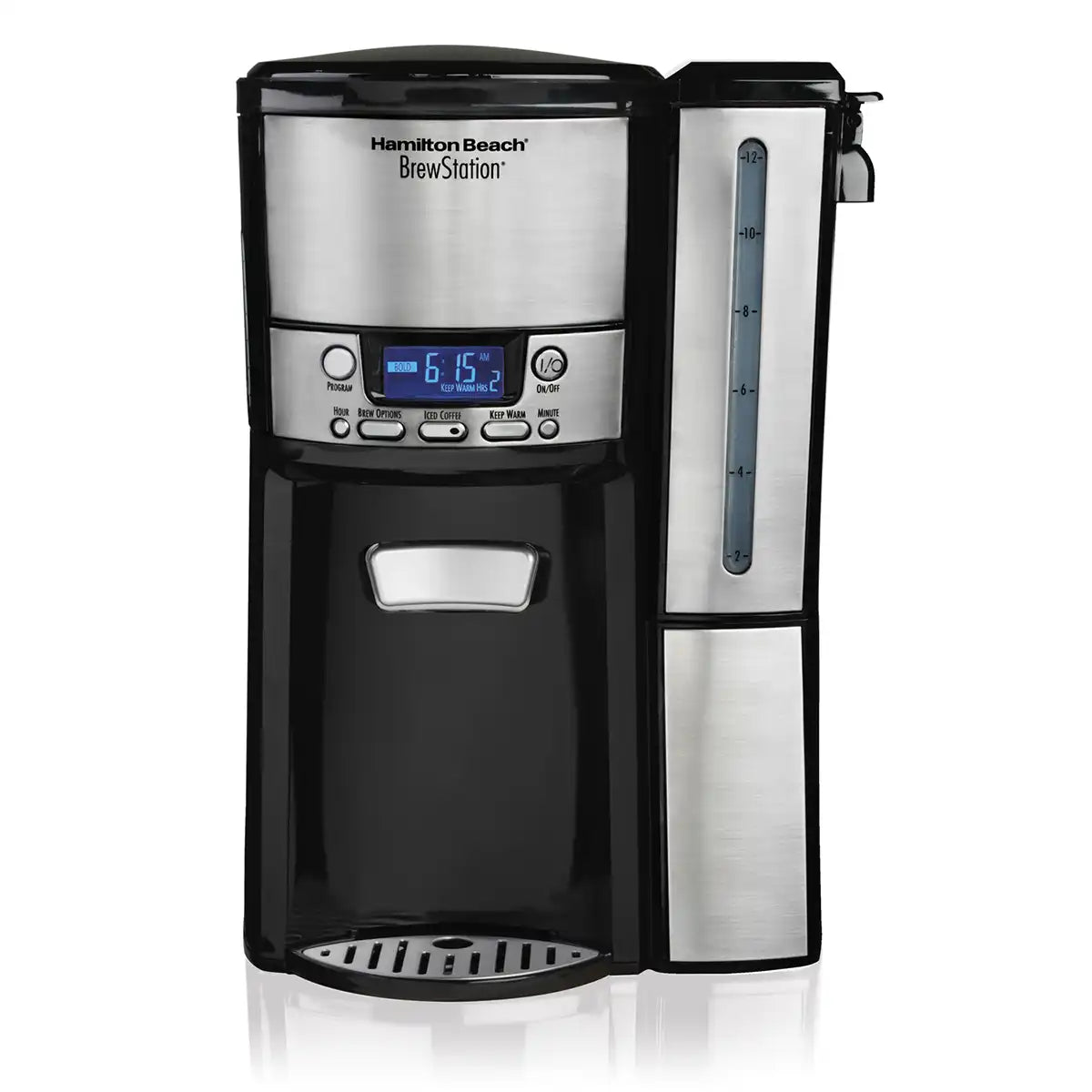 BrewStation® 12 Cup Programmable Coffee Maker with Removable Water Reservoir, Black & Stainless