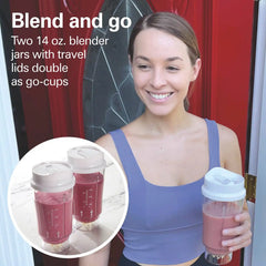 Smoothie Blender with 2 Travel Jars and 2 Lids
