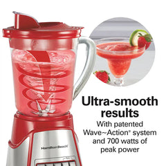 Power Elite™ Blender with 40 oz. Glass Jar, Red