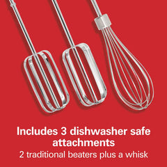 6 Speed Hand Mixer with Snap-On Case, White