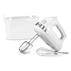 6 Speed Hand Mixer with Snap-On Case, White