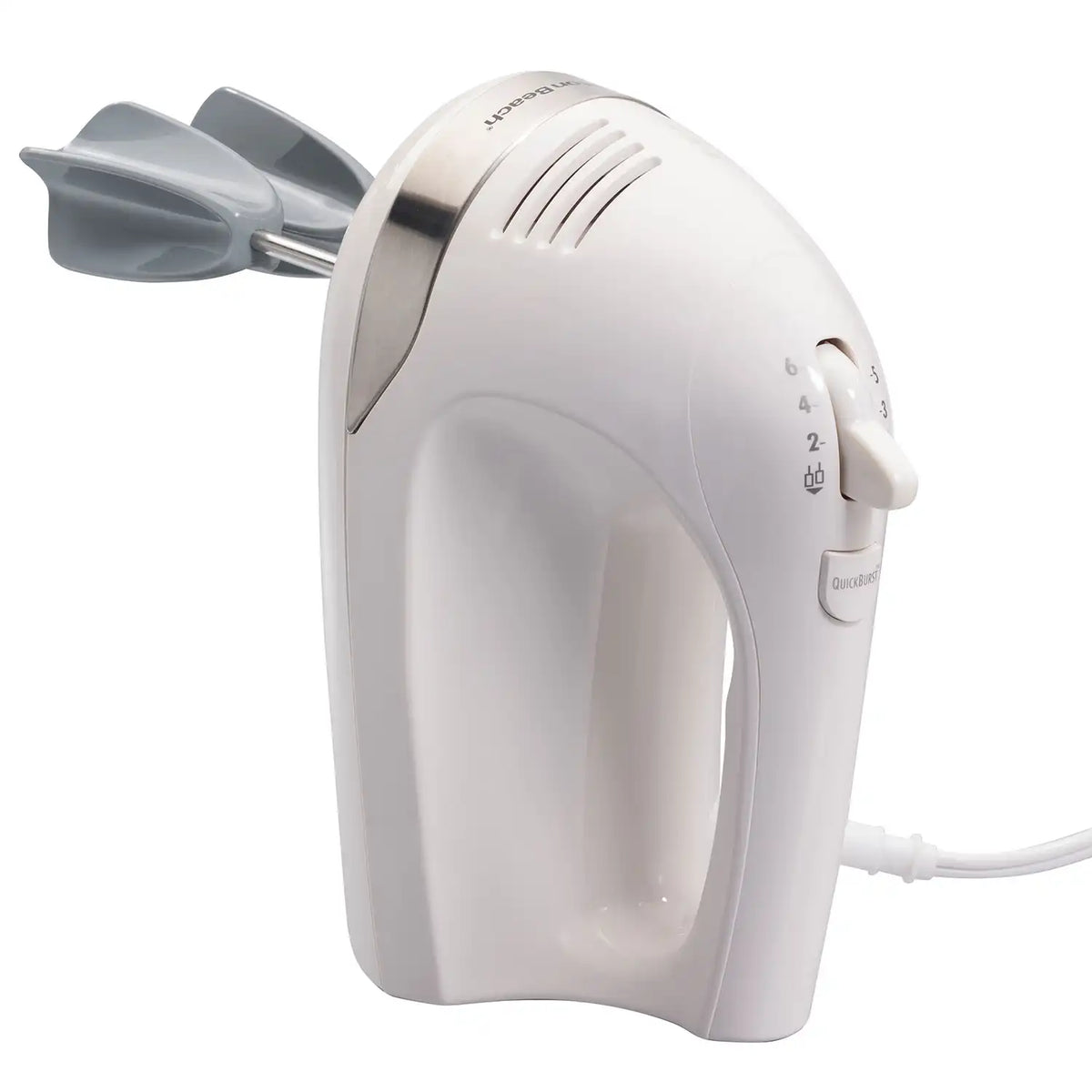 6 Speed Hand Mixer with Snap-On Case White