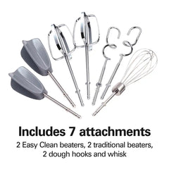 6 Speed Hand Mixer with Snap-On Case, Light Blue