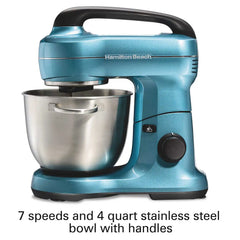 7 Speed Stand Mixer, 4 Quart, Blue