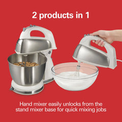 6 Speed Stand Mixer, White