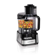 Hamilton Beach® Stack & Snap™ Food Processor, 12 Cup Capacity, Black & Stainless, 70725AG
