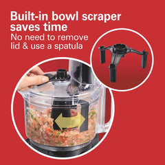 Hamilton Beach® Bowl Scraper Food Processor, 8 Cup Capacity, Black, 70743G
