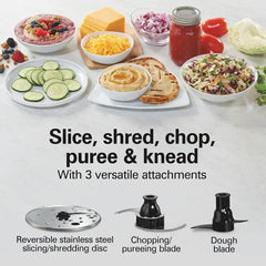 Hamilton Beach® Stack & Snap™ Food Processor, 12 Cup Capacity, Black & Stainless, 70755