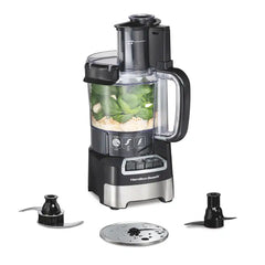 Hamilton Beach® Stack & Snap™ Food Processor, 12 Cup Capacity, Black & Stainless, 70755