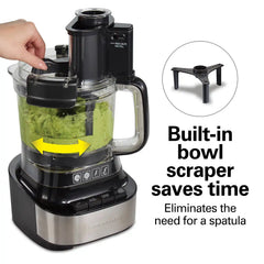 Hamilton Beach® Stack & Snap™ 10-Cup Food Processor with Bowl Scraper, Black, 70822FG