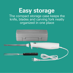 Electric Knife Set with Fork and Case