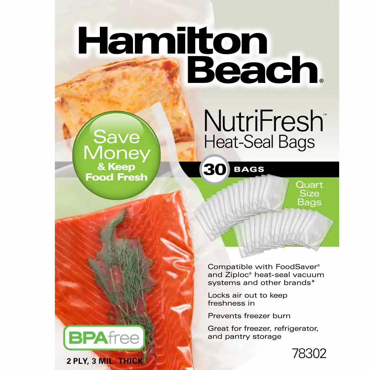 NutriFresh™ Quart Heat Seal Bags, 30 Count
