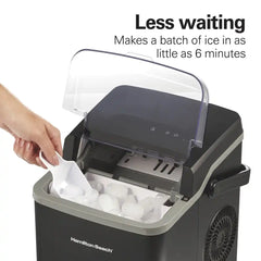 Countertop Bullet Ice Maker with Easy-Carry Handle, Black