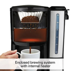 BrewStation® 12 Cup Programmable Coffee Maker with Removable Water Reservoir, Black & Stainless