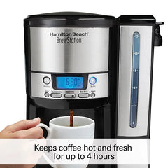BrewStation® 12 Cup Programmable Coffee Maker with Removable Water Reservoir, Black & Stainless